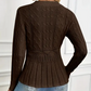 🎅🔥【Free shipping】⏳Women's Chunky-Knitted Crew Neck Peplum Sweater