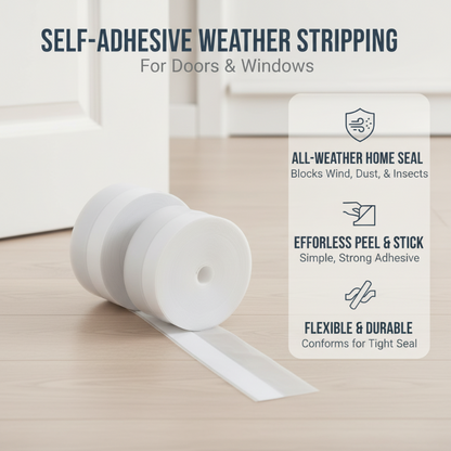 🌡️ 2026 HOT SALE🥳50K+ SOLD! 💝Self-Adhesive Weather Stripping – Wind-Proof, Insulates & Easy to Apply 🏠