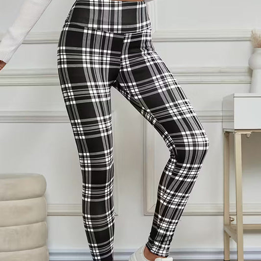 🩷Year-End Sale: Save 49% Off 🩷High-Elasticity Slim Fit Warm Plaid Leggings for Women
