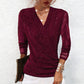 💕Hot Sale 49% OFF💕Women's Sparkle Crossover V-Neck Long Sleeve Top