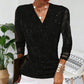 💕Hot Sale 49% OFF💕Women's Sparkle Crossover V-Neck Long Sleeve Top