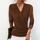 💕Hot Sale 49% OFF💕Women's Sparkle Crossover V-Neck Long Sleeve Top