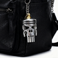 🔥Creative Piston Skull Keychain with Flashlight