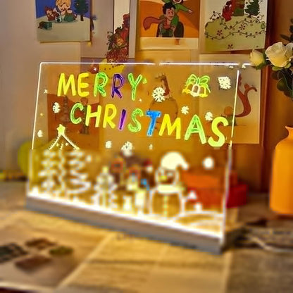 ✨ LIMITED-TIME 50% OFF! Erasable Light-Up Acrylic Drawing Board with Stand, DIY Transparent LED Message Sign