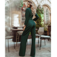 ❤️Women’s V-Neck Nipped Waist Wide-Leg Jumpsuit