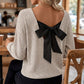 🎁 Hot Sale 49% OFF 🔥Women's V-Neck Sweater with Elegant Back Bow Tie
