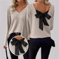 🎁 Hot Sale 49% OFF 🔥Women's V-Neck Sweater with Elegant Back Bow Tie