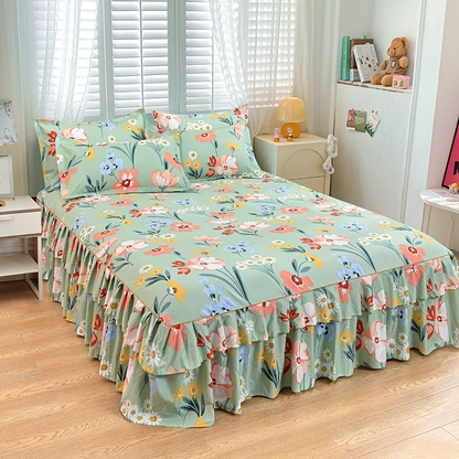 ⏳ Limited-time 50% off ⏰ Three-piece ruffled bedding set 🛏️