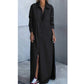 💓Women's Button-Down Silt Denim Maxi Shirt Dress✨