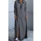 💓Women's Button-Down Silt Denim Maxi Shirt Dress✨