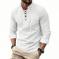 💎 50% OFF! 💎 Men's Casual Solid Color Shirt – Lace-Up Neck, Modern Stand Collar & Breathable Cotton Blend 👔