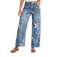 💐49% OFF ! Women‘s Floral Print Straight-Leg Jeans – Mother's Day Pre-sale 📦💖【Limited Offer】