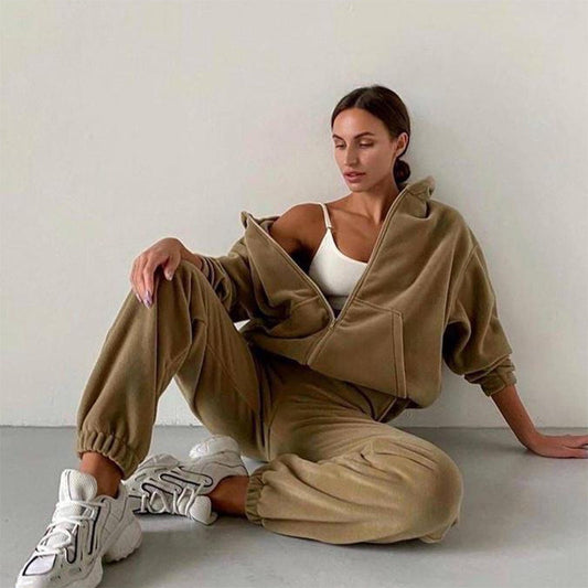Women's Zip-Up Hoodie & Jogger 2-Piece Set