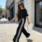 ⏳Limited-time 50% off⏰Women's Striped Top & Wide-Leg Pants Set👚👖