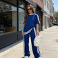⏳Limited-time 50% off⏰Women's Striped Top & Wide-Leg Pants Set👚👖