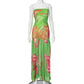 🥳2026 HOT SALE🥳💞50K+ SOLD!💥🌸🌙 50% OFF! Tulle Patchwork Maxi Dress – Bold pattern, flattering mesh panels. High slit elongates, strapless backless design. Lightweight & breathable for all-night elegance. Perfect for galas or special evenings. 👗✨