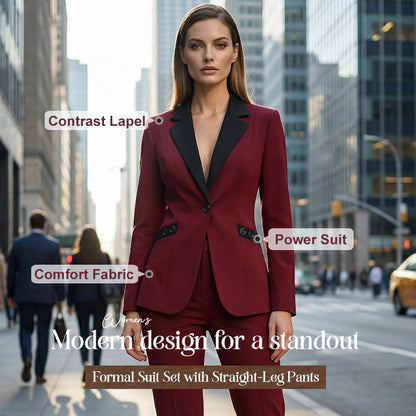 💼 Modern Formal Suit Set with Straight-Leg Pants – Sleek, Stylish & Professional Look for Any Occasion ✨🖤