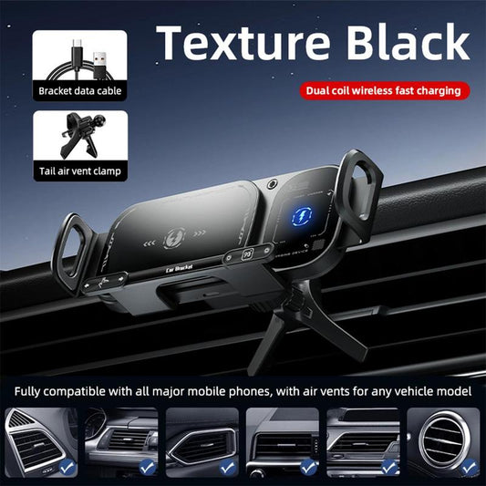 ⚡15W Wireless Fast-Charging Car Phone Mount for Foldable & Regular Smartphones