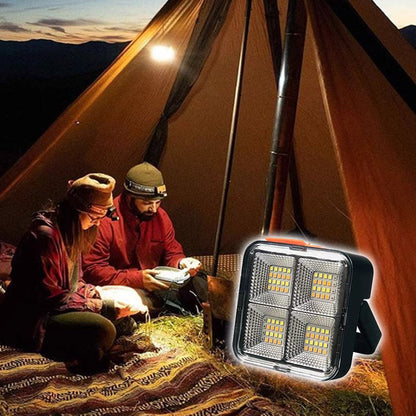 Solar Rechargeable LED Work Light - 288 Super Bright 5730 Beads Floodlight, USB & Type-C Charging, 5 Lighting Modes, IP66 Waterproof, Magnetic, SOS Emergency Signal, Adjustable Stand, Portable Light for Camping, Car Repairs