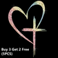 🔥BUY 1 GET 1 FREE🔥 Glitter Heart Cross Car Decal Sticker