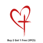 🔥BUY 1 GET 1 FREE🔥 Glitter Heart Cross Car Decal Sticker