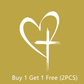 🔥BUY 1 GET 1 FREE🔥 Glitter Heart Cross Car Decal Sticker