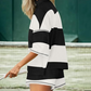 🌴Summer Specials 50% Off💗Women’s Striped Half Zip Tops ＆ Shorts Two-Piece Set