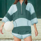 🌴Summer Specials 50% Off💗Women’s Striped Half Zip Tops ＆ Shorts Two-Piece Set