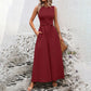 Sleeveless Crew Neck A-Line Maxi Dress