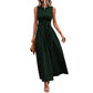 Sleeveless Crew Neck A-Line Maxi Dress