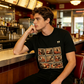 "Punch" Monkey Graphic Oversized T-Shirt