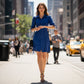 Women's Short Sleeve Button-Down Ruched Shirt Dress