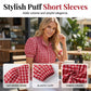 Women's Casual Ruffled Puff Sleeve Top