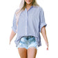 Women's Casual Striped Button Down Shirt