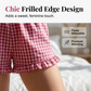 Women's Gingham Ruffle Hem Shorts