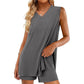 Women's V-Neck Sleeveless Top & Shorts Set