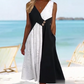 Women's Elegant Patchwork V-Neck Dress