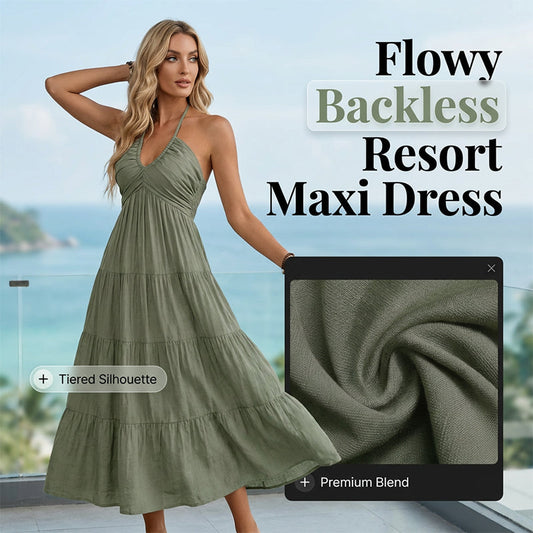 👗2026 New Arrivals 50% OFF💥💃Women's Halter Neck Backless Tiered Maxi Dress