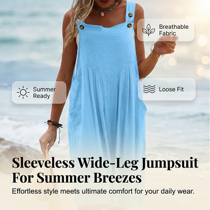🌸 LIMITED TIME Special Price: ￡16.99 ✨Sleeveless Wide-Leg Jumpsuit For Summer Breezes