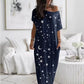 Short Sleeve Loose Fit Summer Long Dress