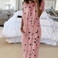 Short Sleeve Loose Fit Summer Long Dress