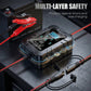 🔋⚡ Smart Battery Charger | Automatic Voltage Detection · Smart Overcharge Protection · Pulse Repair · Multiple Safety Features · LCD Display