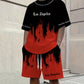 🌊 9 Super Cool Sets💥Men's Graphic Print T-Shirt & Shorts Set