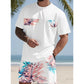 🌊 9 Super Cool Sets💥Men's Graphic Print T-Shirt & Shorts Set