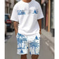 🌊 9 Super Cool Sets💥Men's Graphic Print T-Shirt & Shorts Set