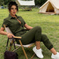 🥳2026 HOT SALE🥳💞50K+ SOLD!Women's Short Sleeve Button-Front Jumpsuit