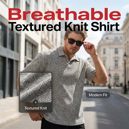 Men's Textured Jacquard Knit Shirt