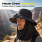 Solar-Powered Wide-Brim Shade Fan Hat
