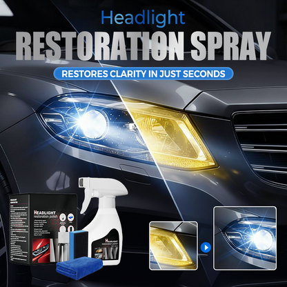 Headlight Restore Kit – Remove Yellow & Foggy Lenses in Minutes, Make Your Headlights Look Brand New + UV Protection Ceramic Coating Hydrophobic
