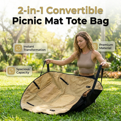 🧺✨2-in-1 Convertible Picnic Mat Tote Bag